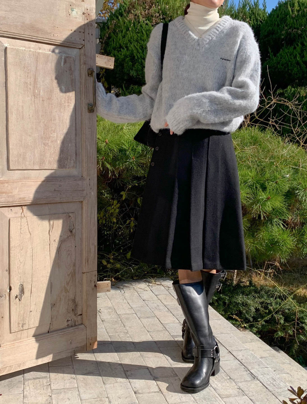 Raid wool skirt-2col