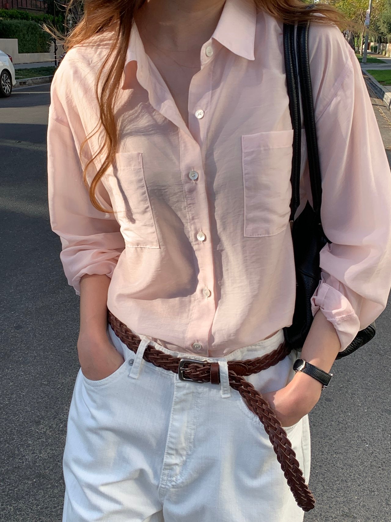 Caren lyocell two-pocket shirt-4col