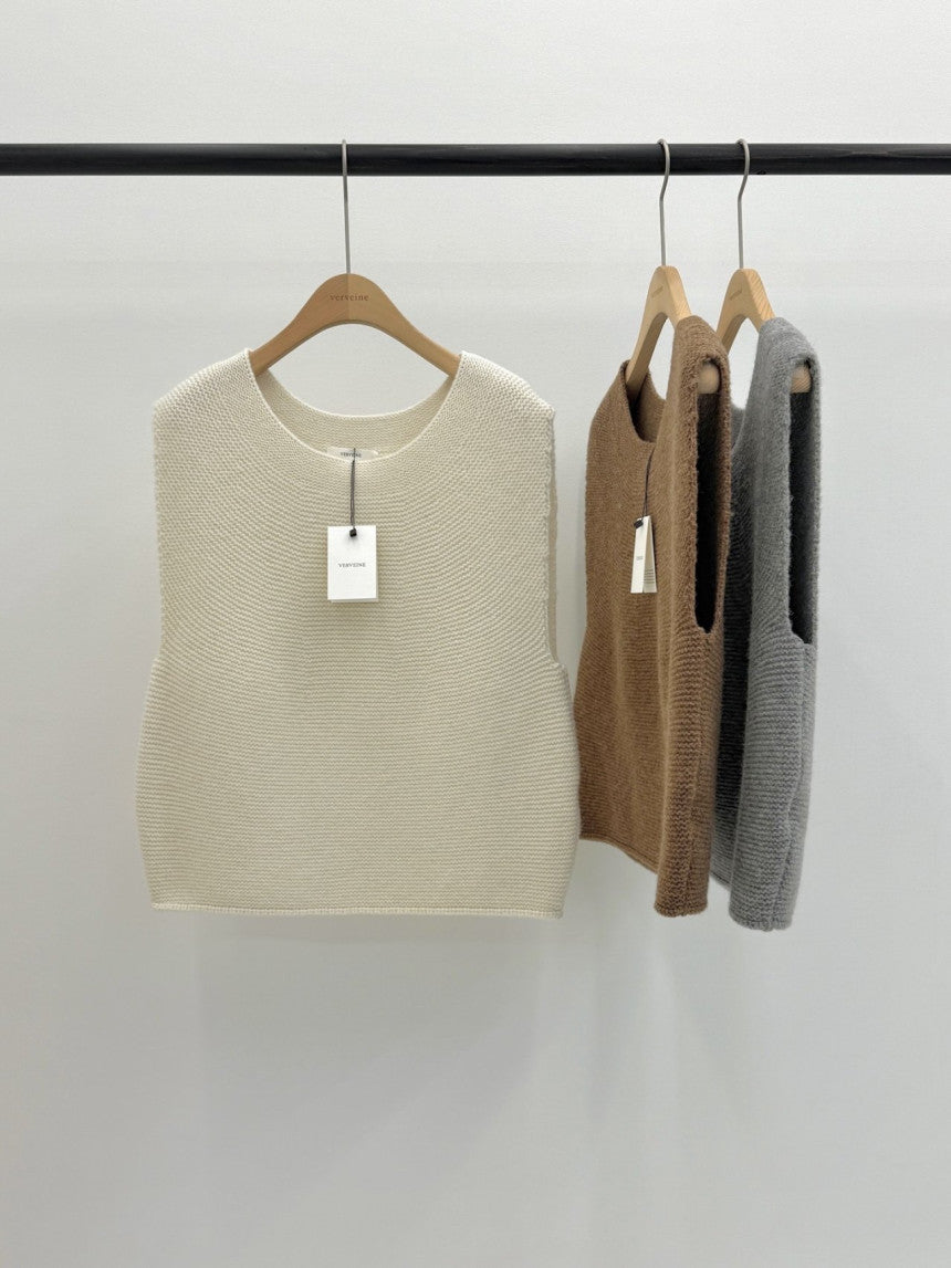 Corben wool knit vest-3col