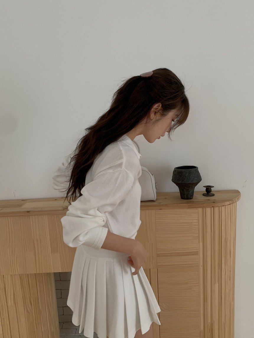 collar button knit-3col