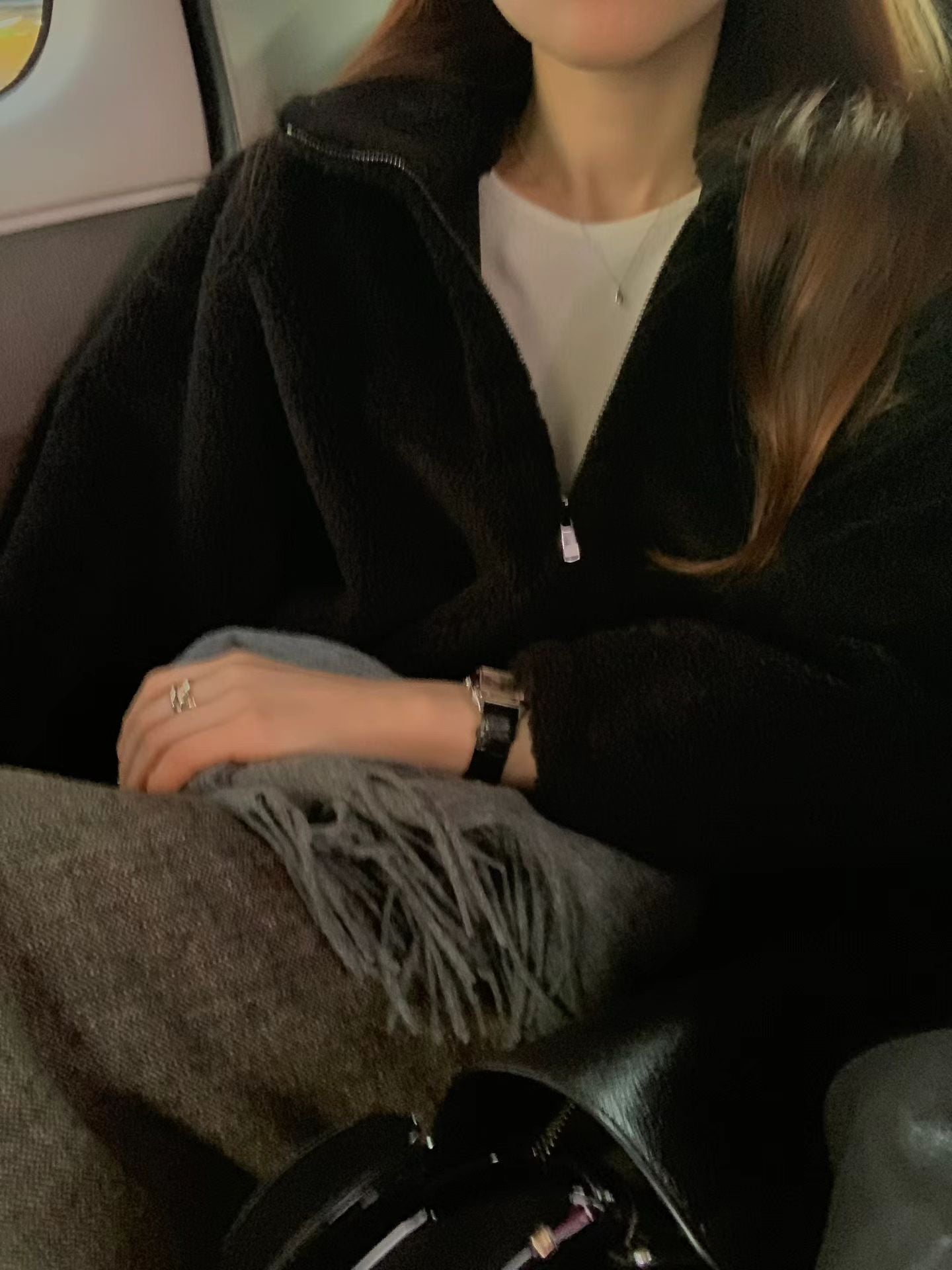 Ounce classic herringbone wool midi skirt-2col