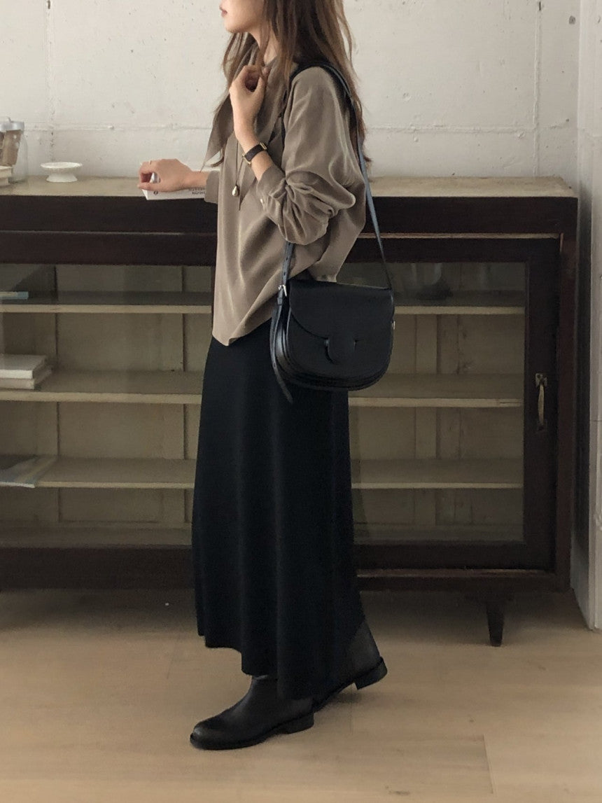 Mone wool flare skirt-2col