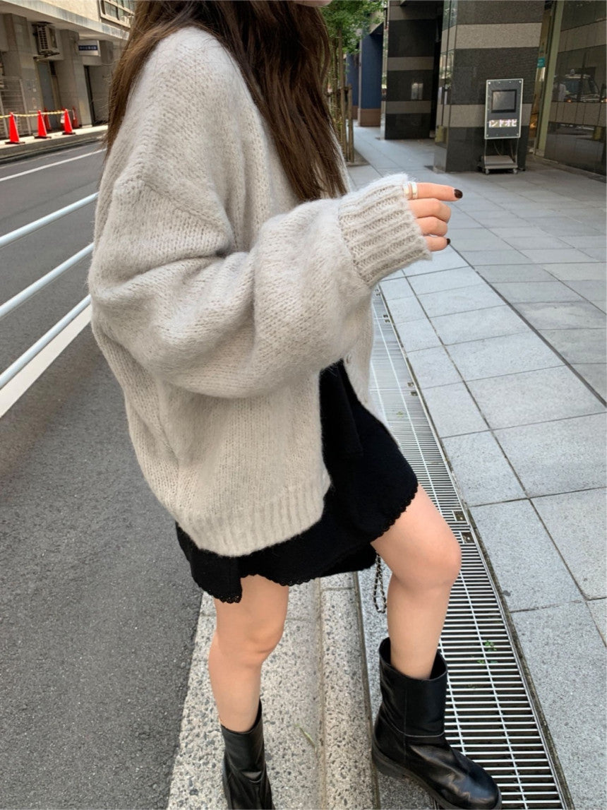 long brush cardigan-3col