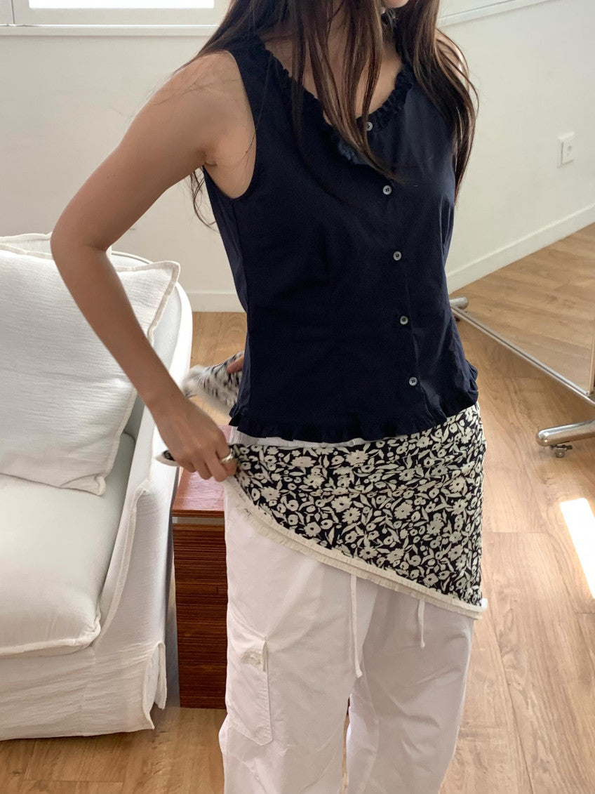 frill sleeveless-3col