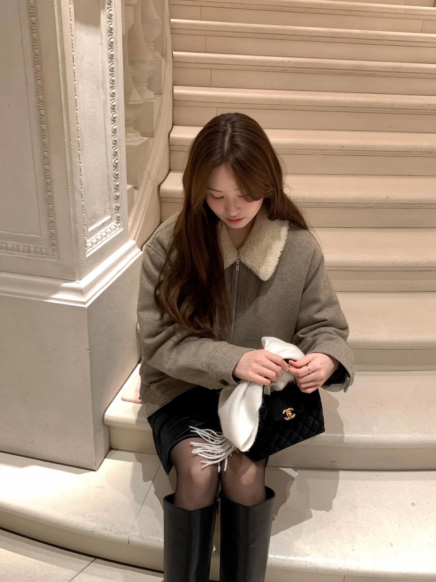 Ounce velvet midi skirt