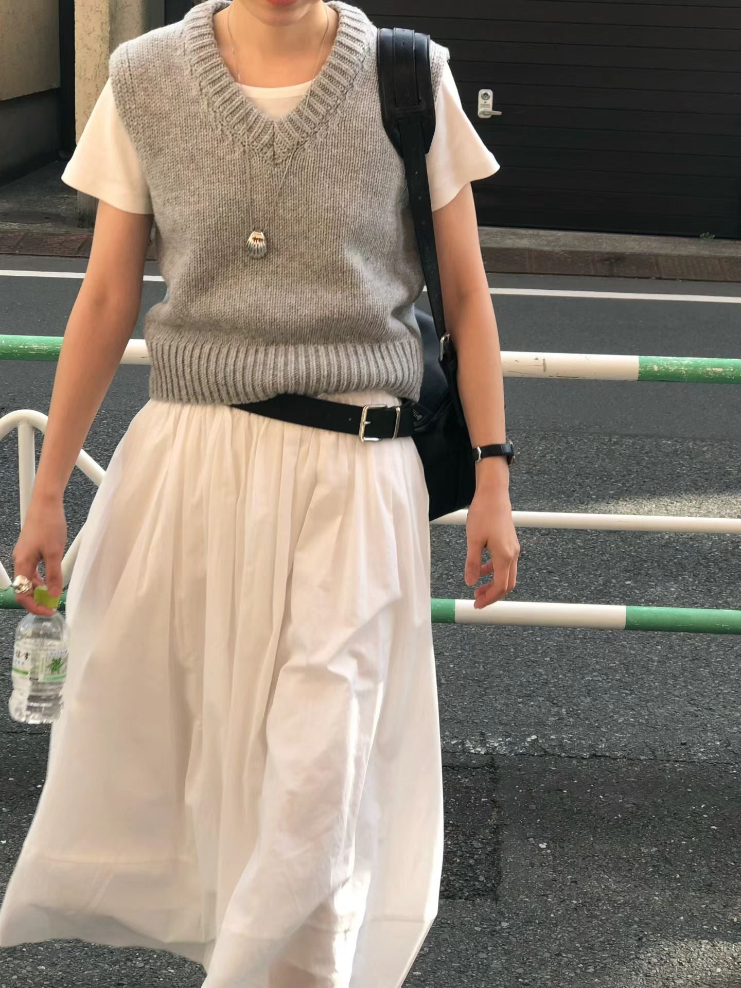 Ounce letter shirring skirt-2col