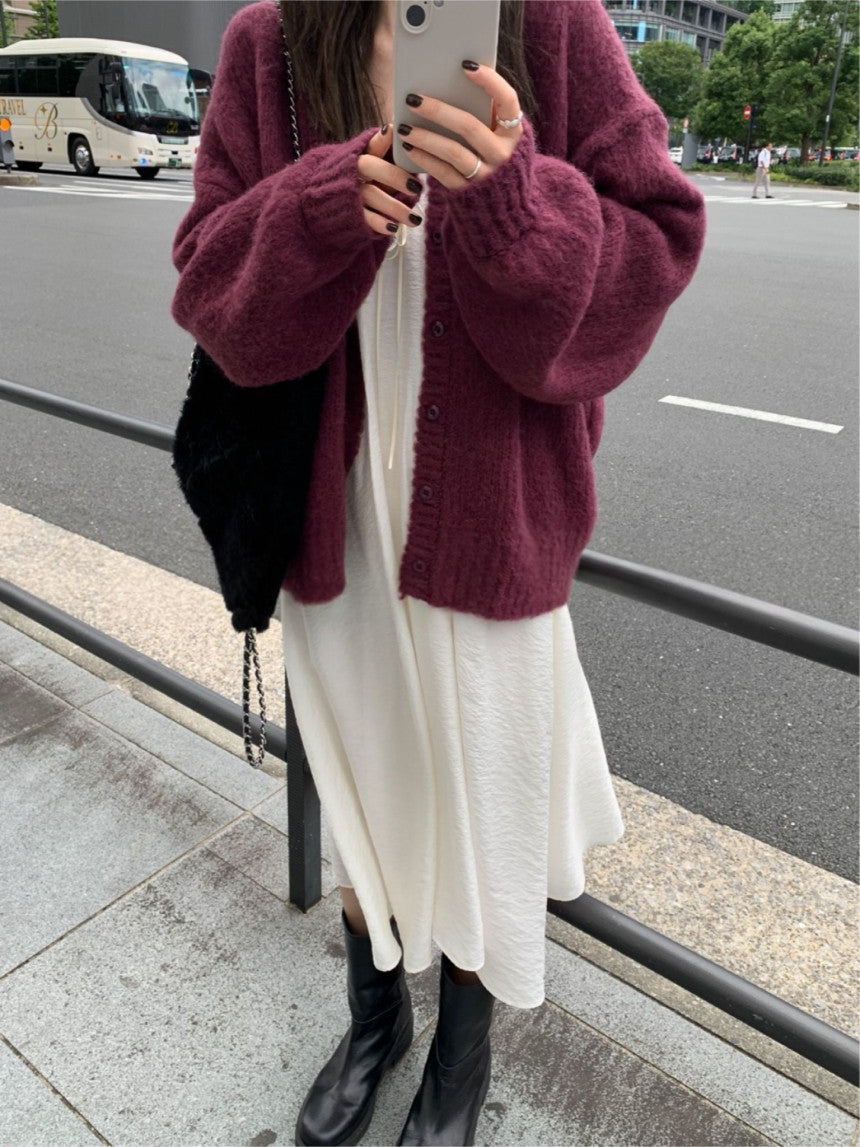 long brush cardigan-3col