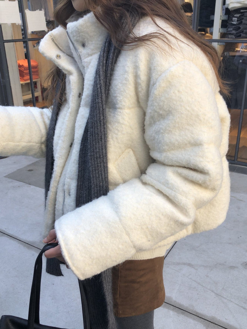 Bigben alpaca tweed duckdown short padding-2col