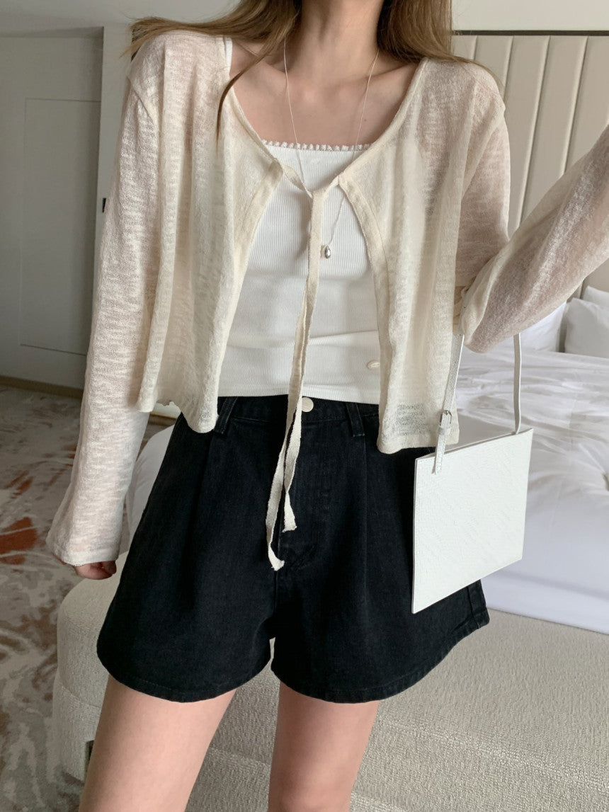 see-through strap cardigan-3col