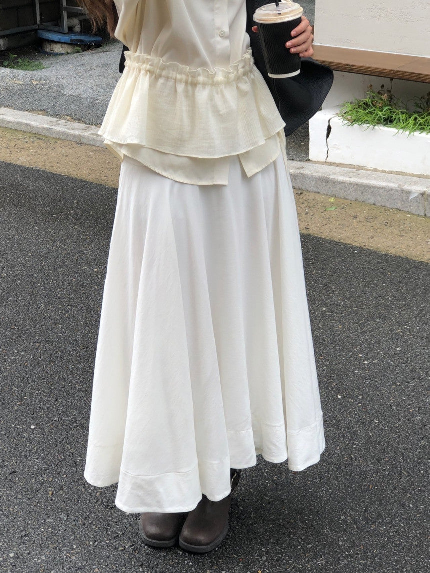 Firenze long flare skirt-2col