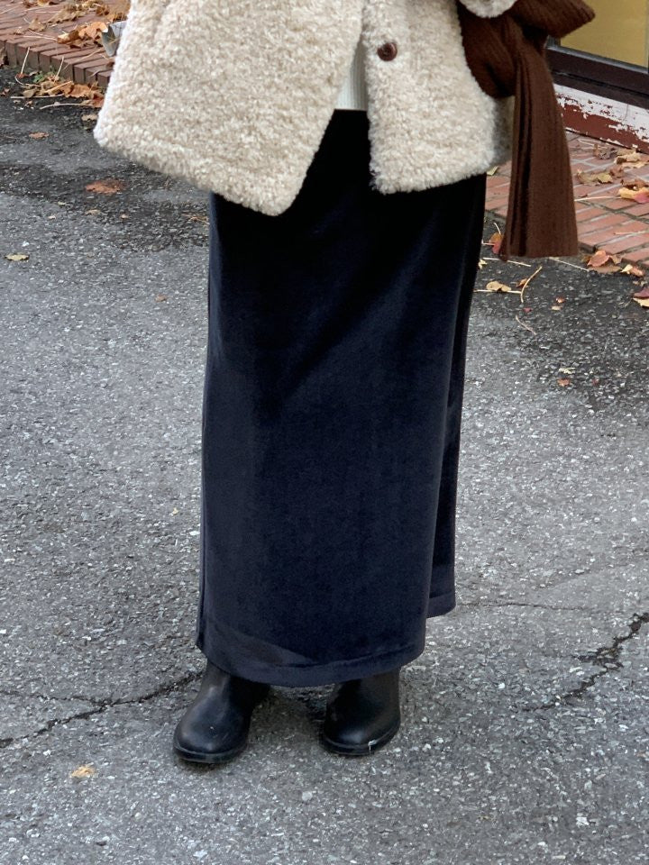 Viola string velvet h-line skirt