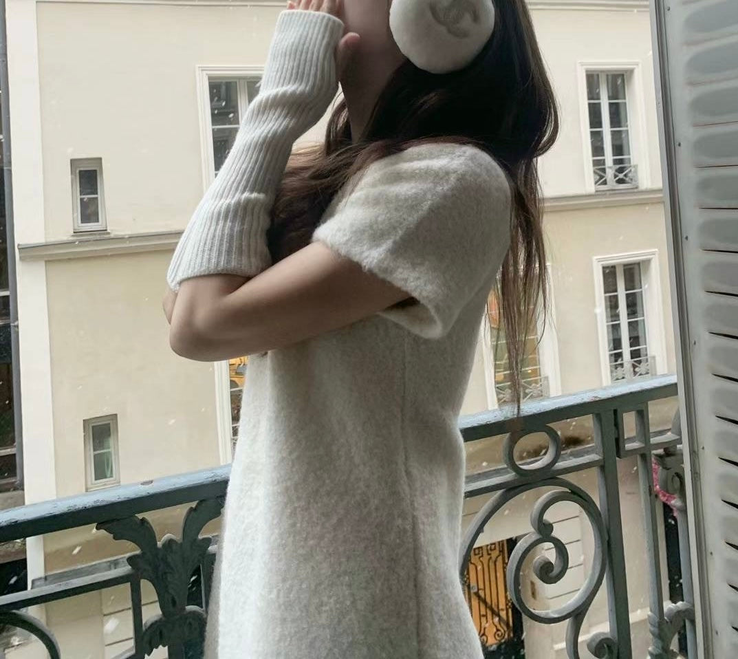 Ounce alpaca tweed knit onepiece-2col