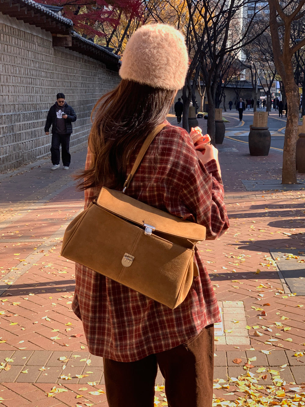 tan check gimo shirt-3col