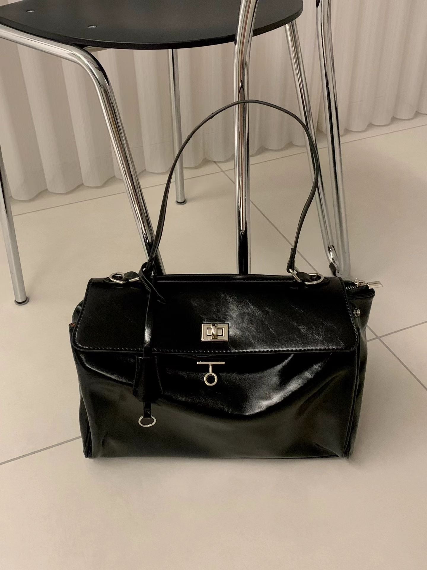 black square shoulder bag