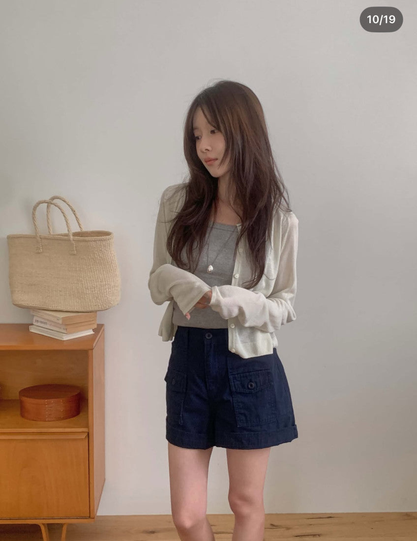 rari linen cardigan-4col