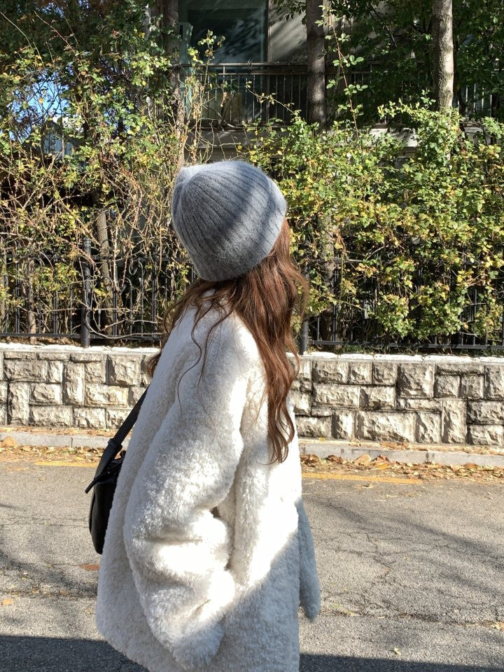 Nordic angora beanie-2col