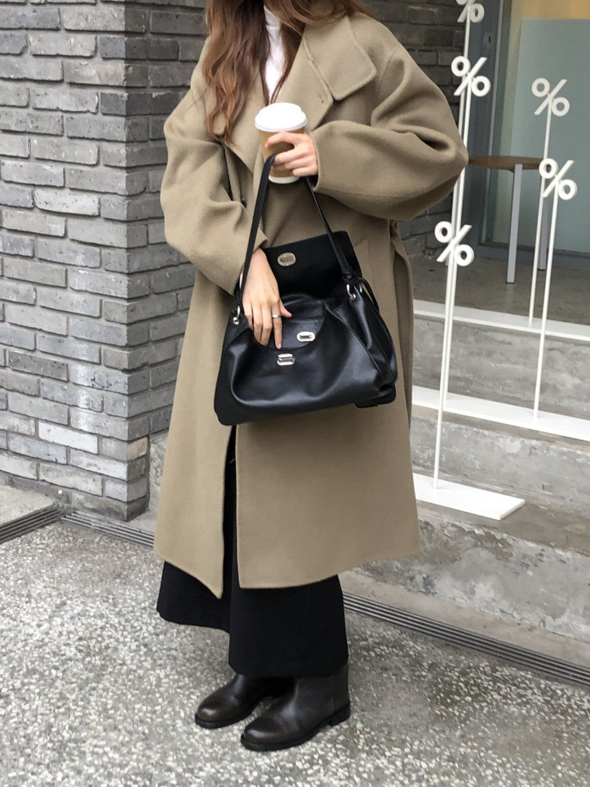 Noel high neck handmade coat-2col