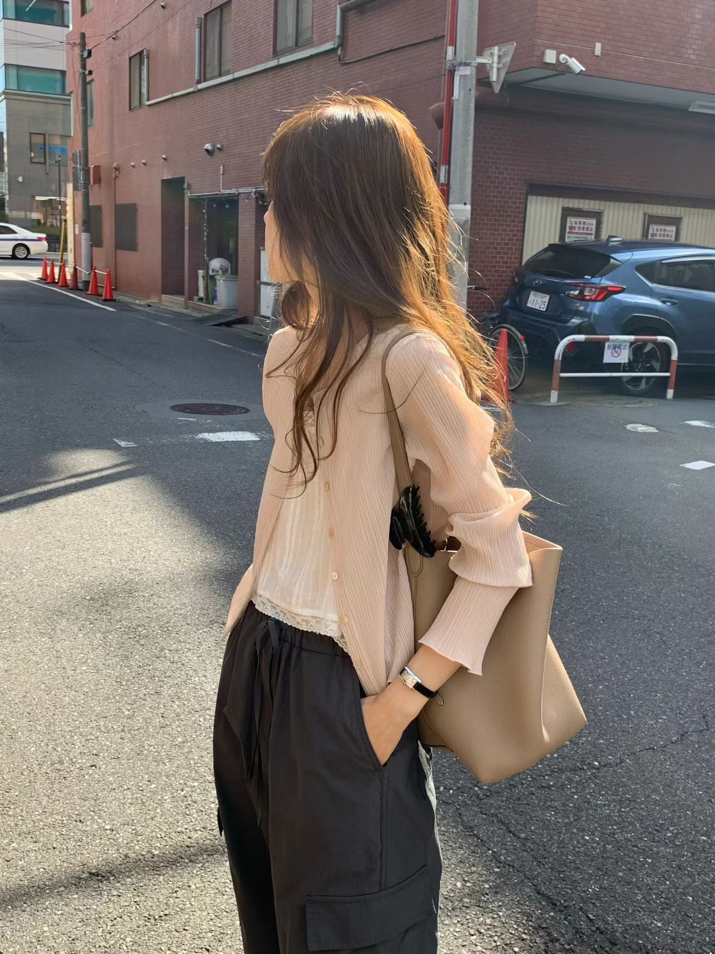 Ounce roe pleat cardigan-3col