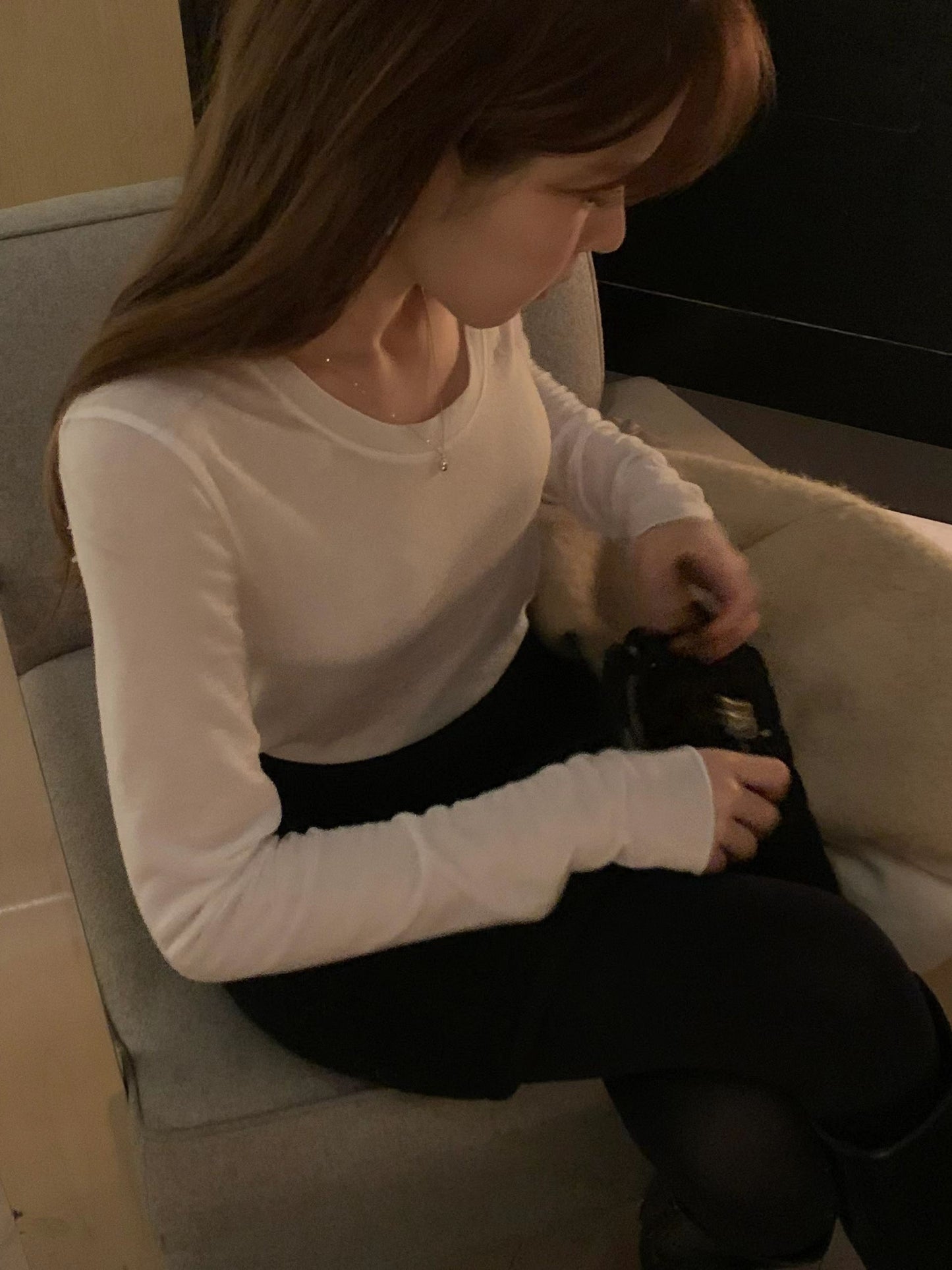 Ounce wool boucle mini skirt-2col