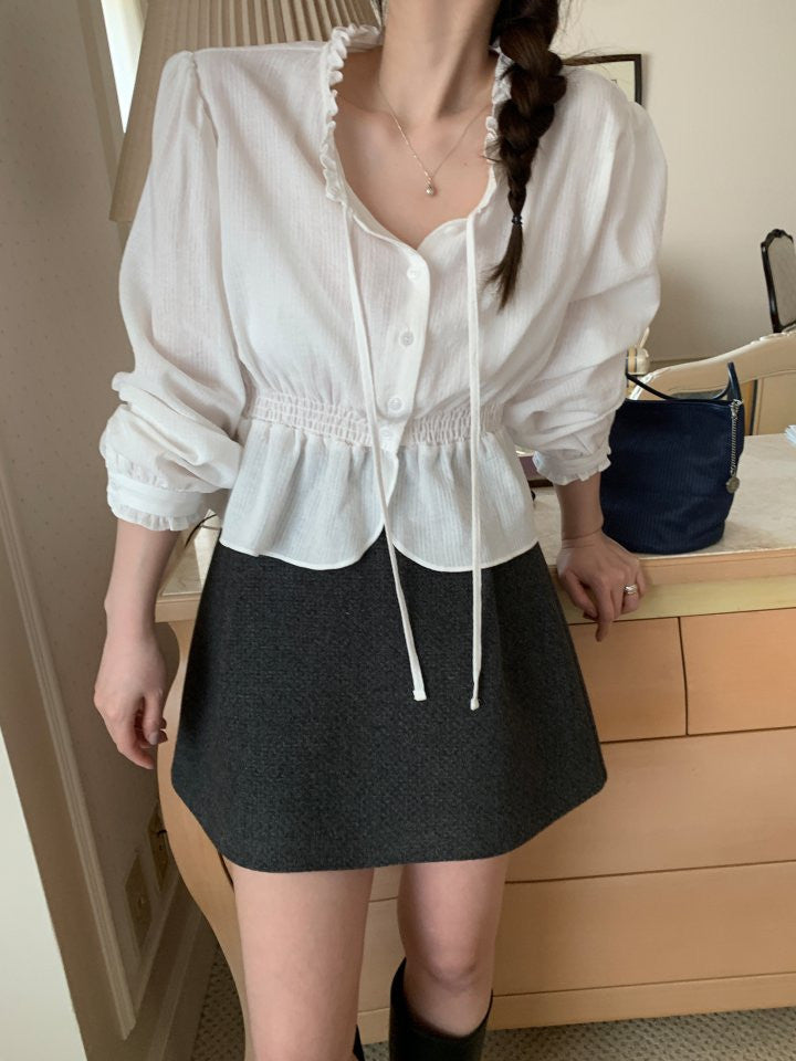 ivory即納 coco smok blouse-2col