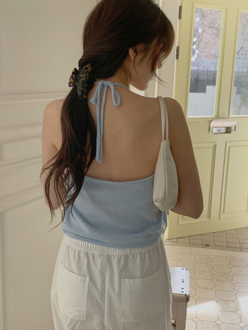 basic halter sleeveless-5col