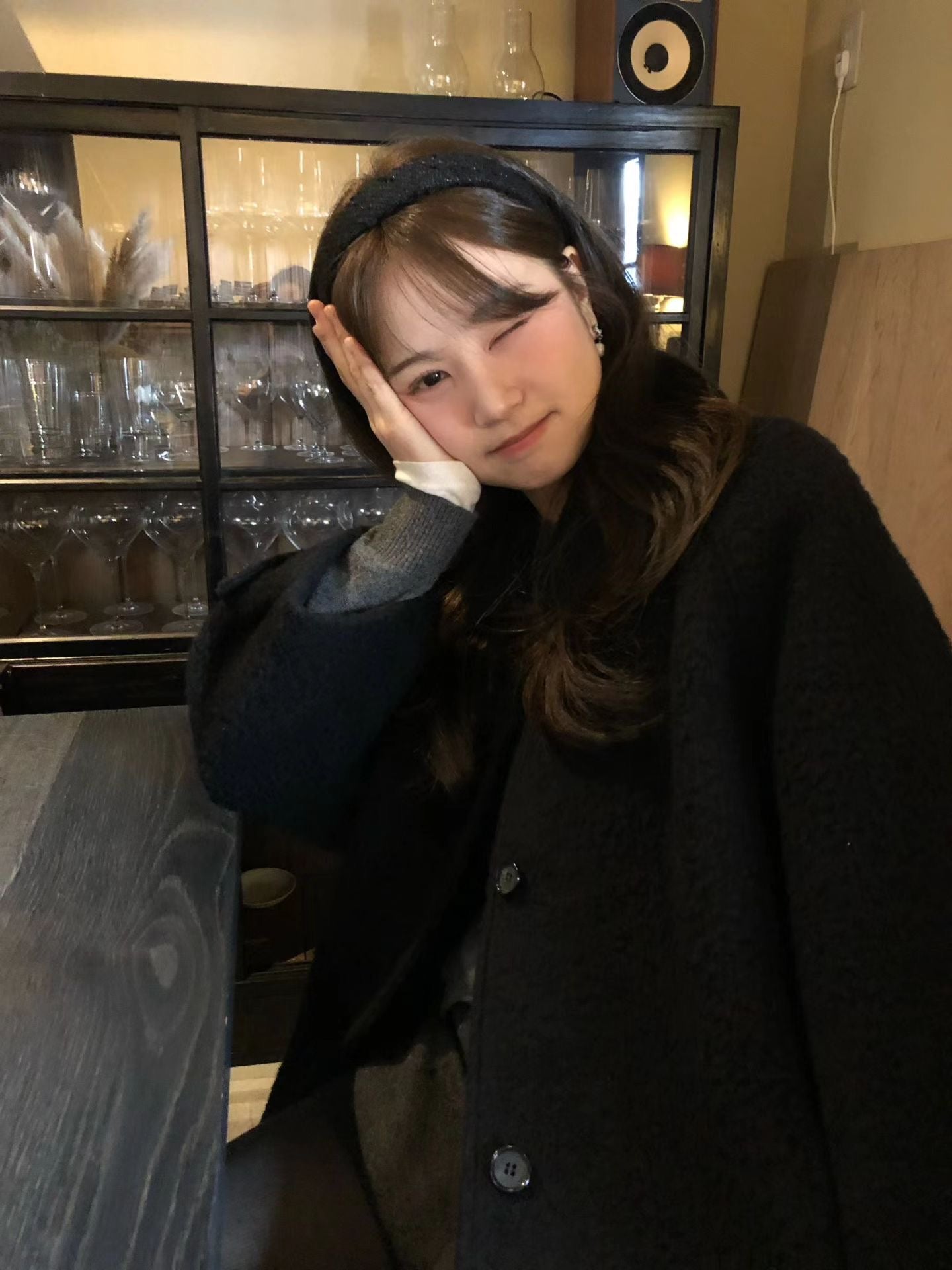 Ounce baby alpaca carol half coat-2col