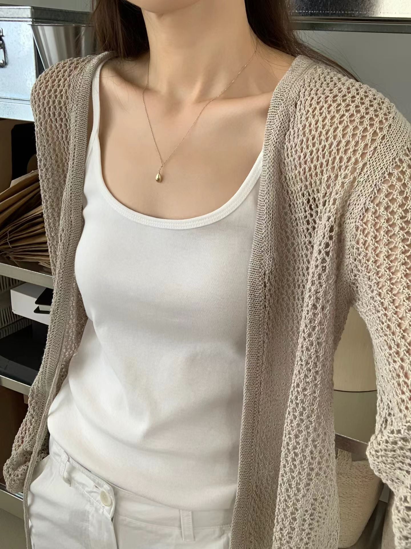 Ounce paper punching cardigan-2col