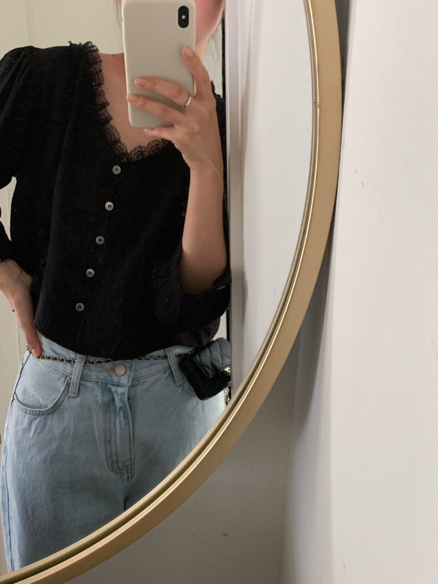 liter vera lace blouse-2col