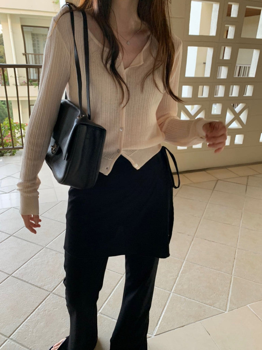 black wrap pants set