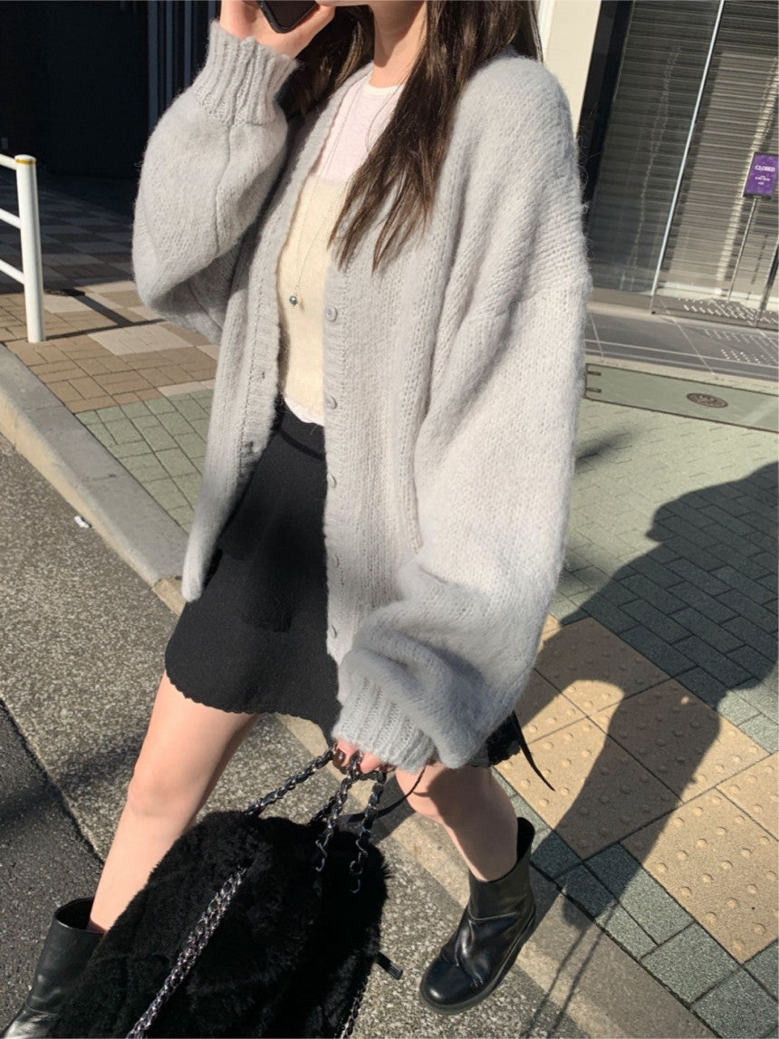 long brush cardigan-3col