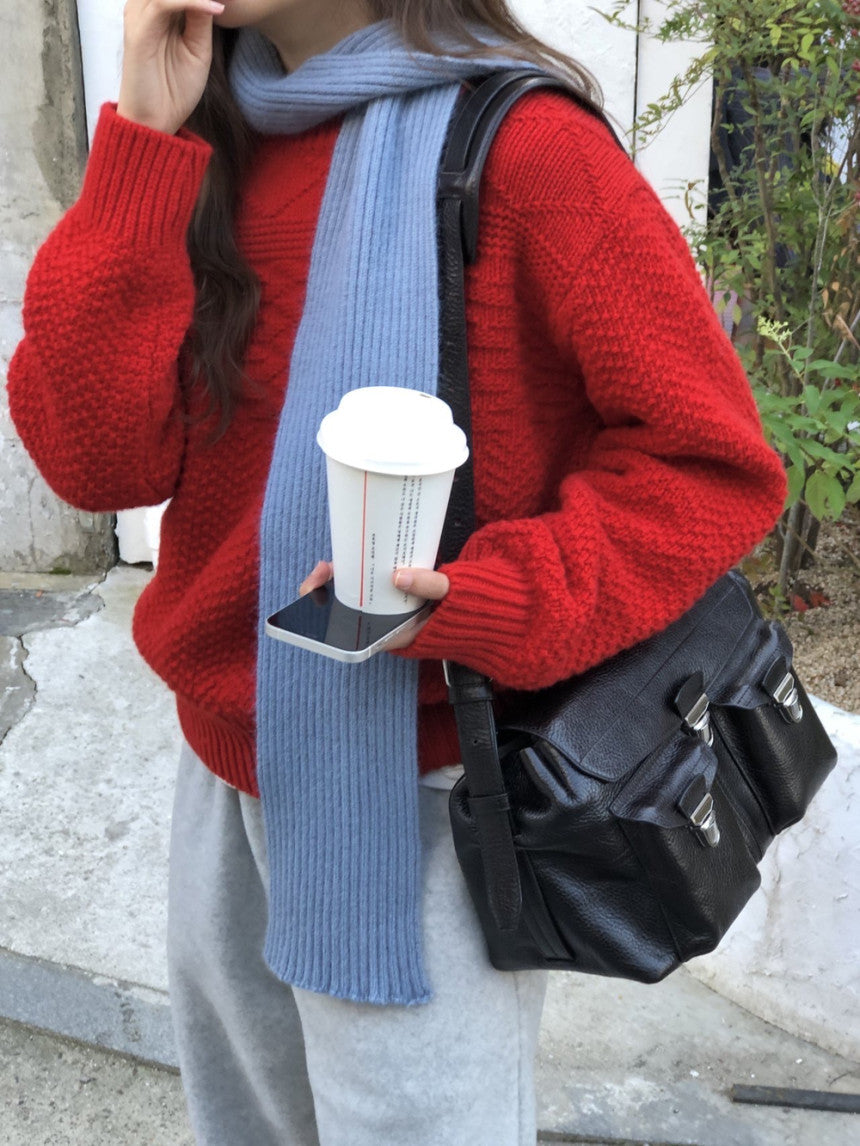 Brick wool cable knit-3col