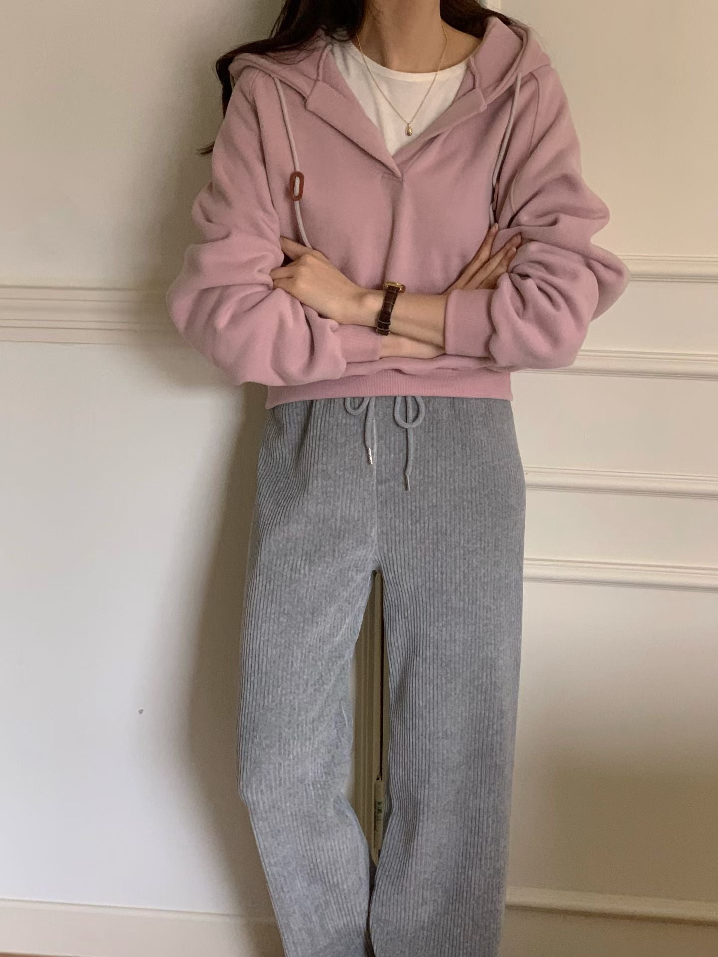 London wool gimo hood T-4col