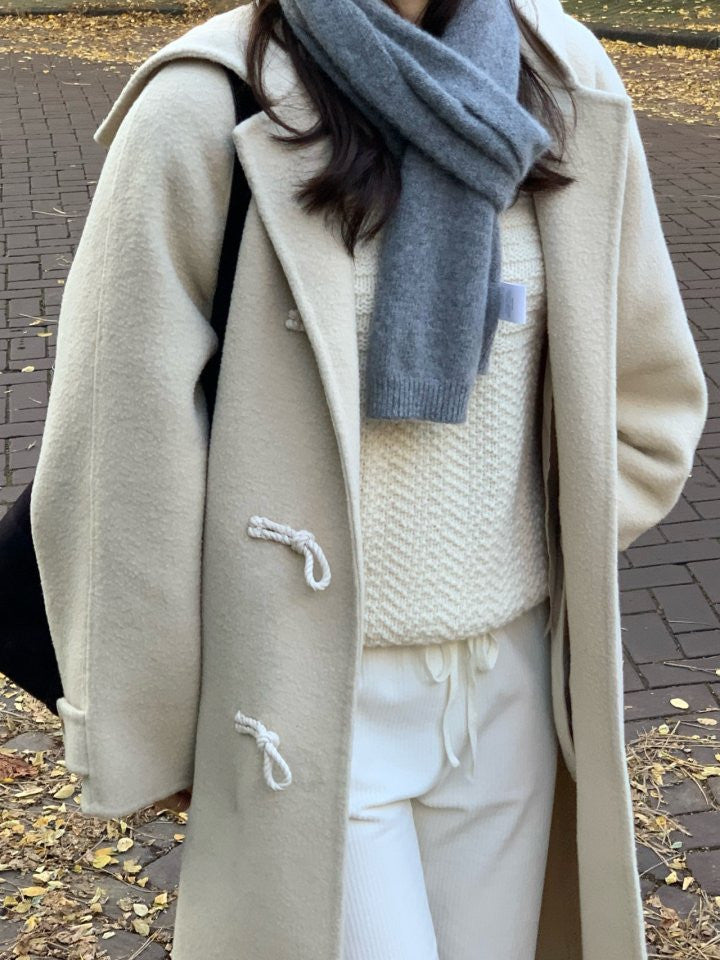 Barnet hood duffle handmade coat-2col