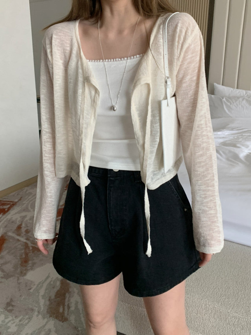 see-through strap cardigan-3col