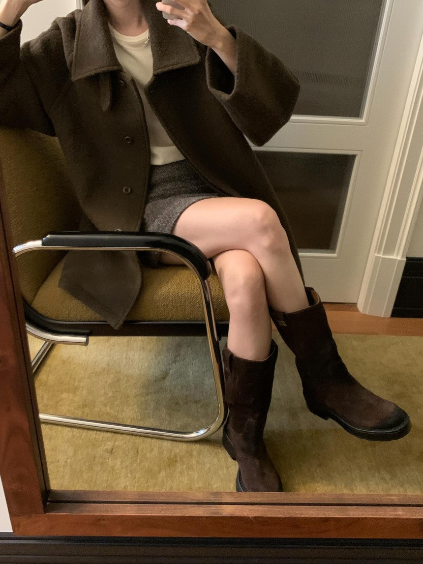 Carry half baby alpaca coat-3col