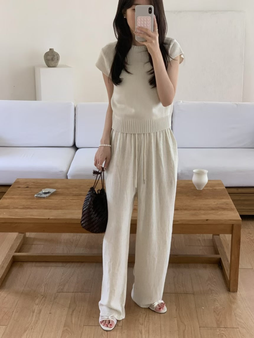Vintage linen pants-3col