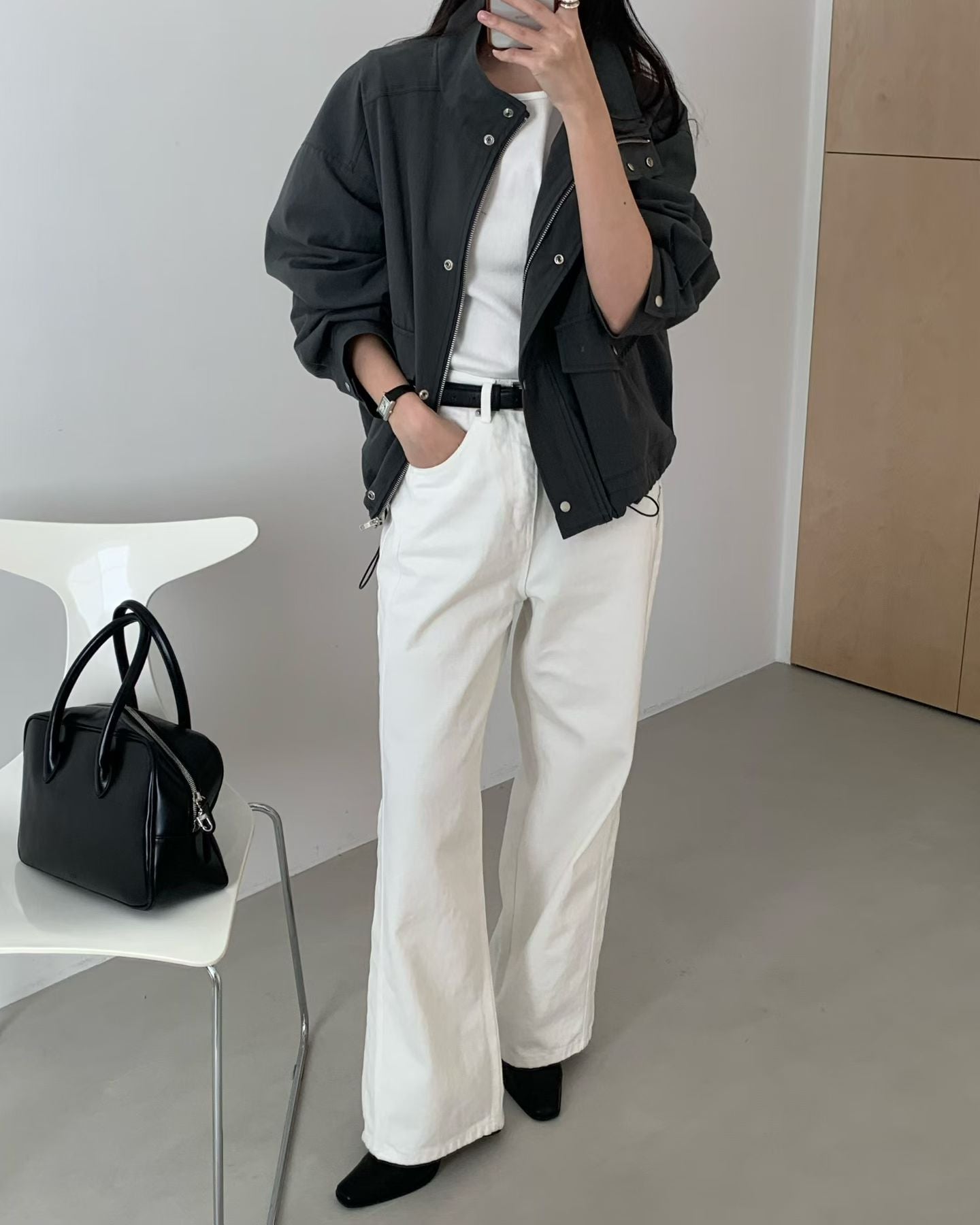 Millan short bomber jacket-3col