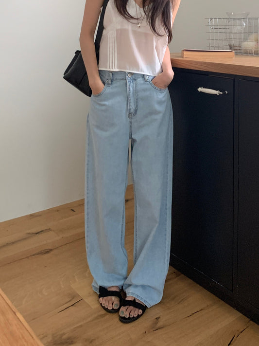 light blue wide denim