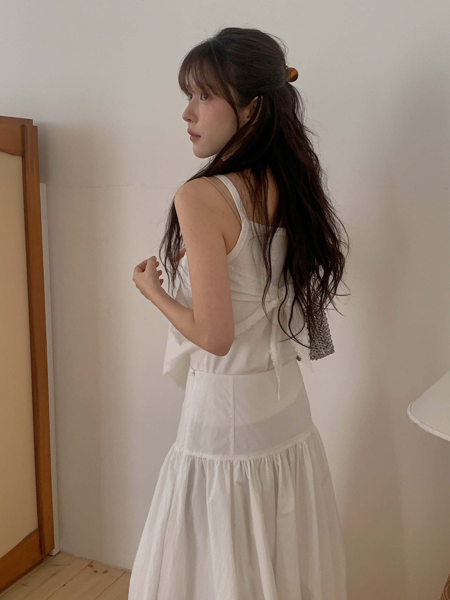 angle scarf&skirt set-2col