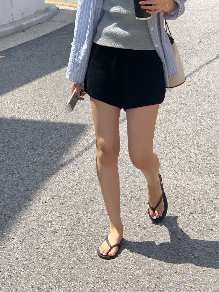 Want bamboo knit half pants-2col