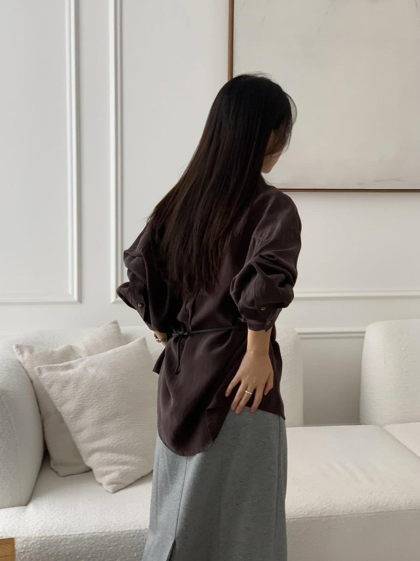 Shine silky blouse-4col