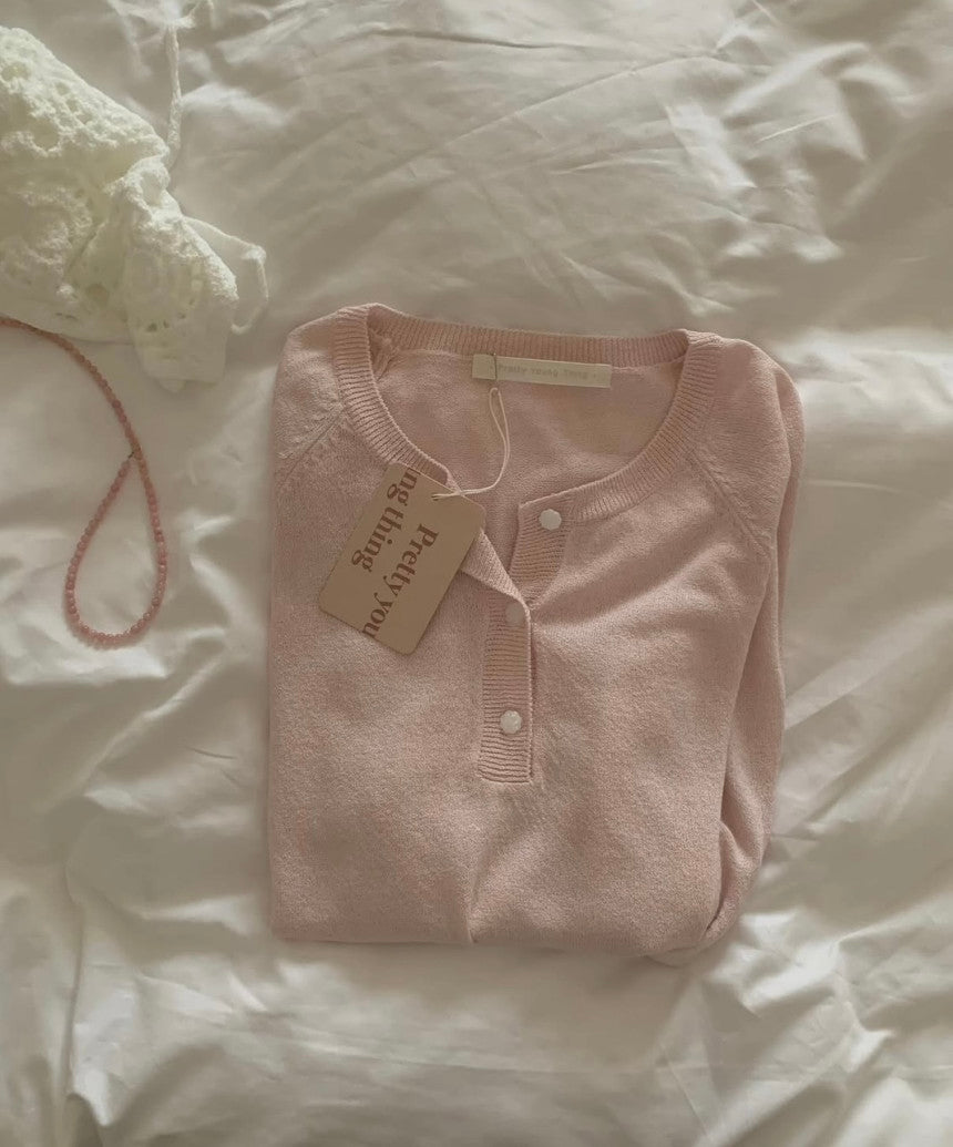 Melting button knit-4col