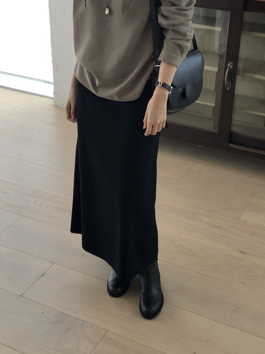 Mone wool flare skirt-2col