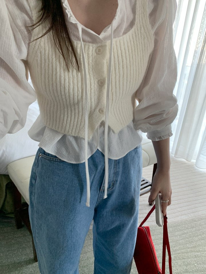 ivory即納 coco smok blouse-2col
