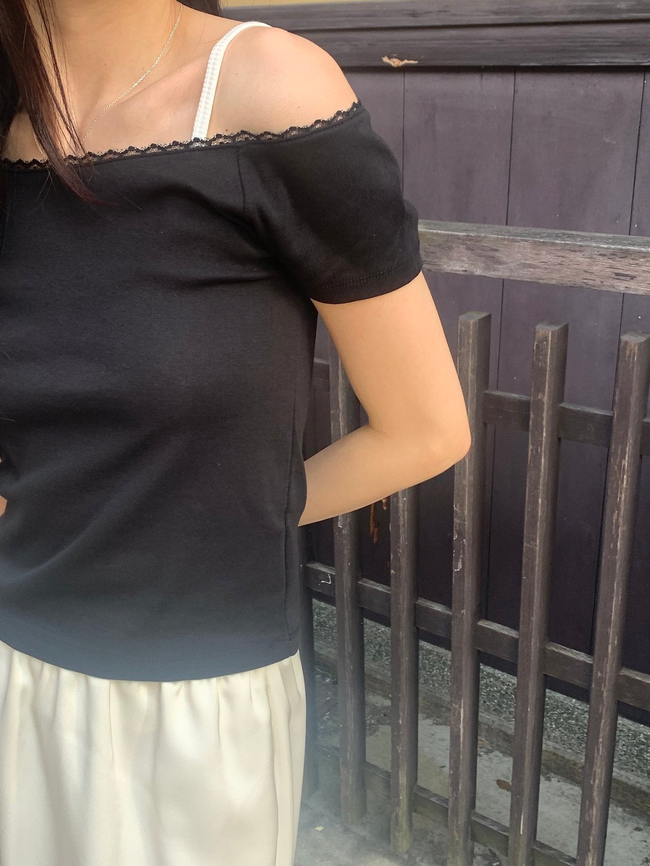 Serin boatneck lace T-3col