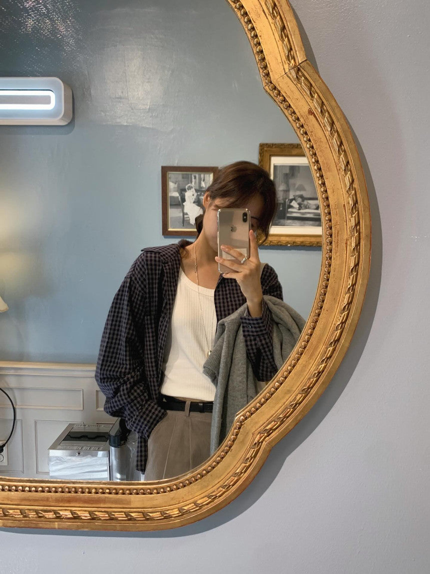 liter mocha check shirt-2col