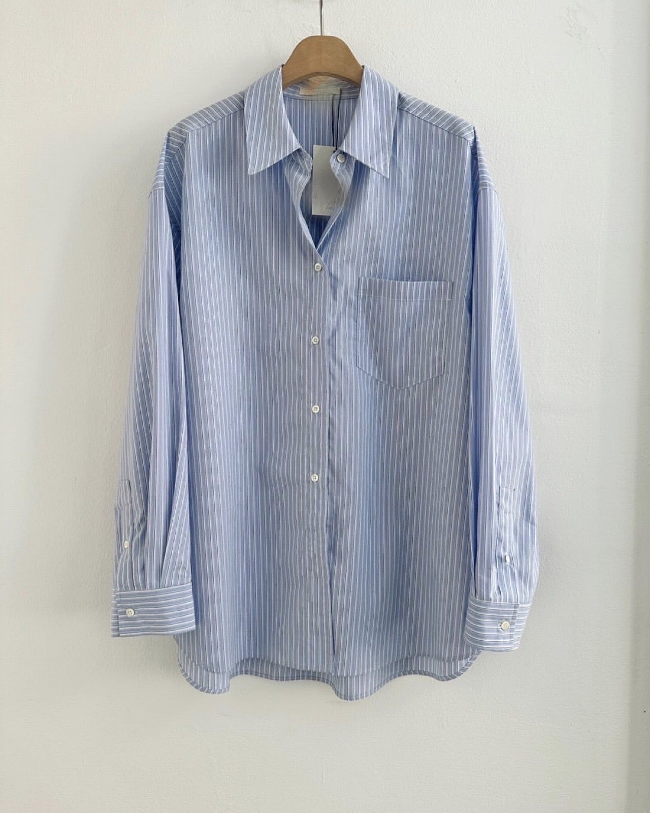 stripe即納 cotton over shirt-5col