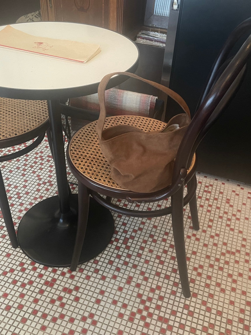 Suede shoulder bag