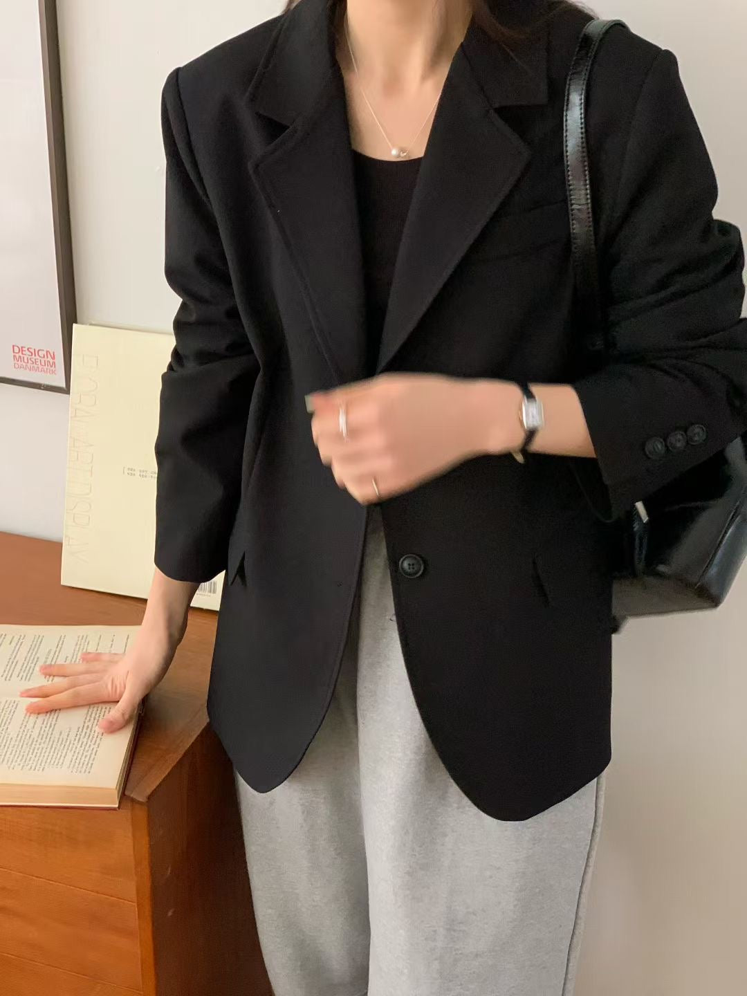 Jennie single two button jacket-3col
