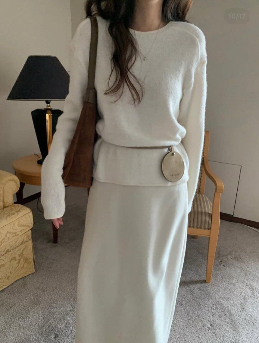 wool back open skirt-3col